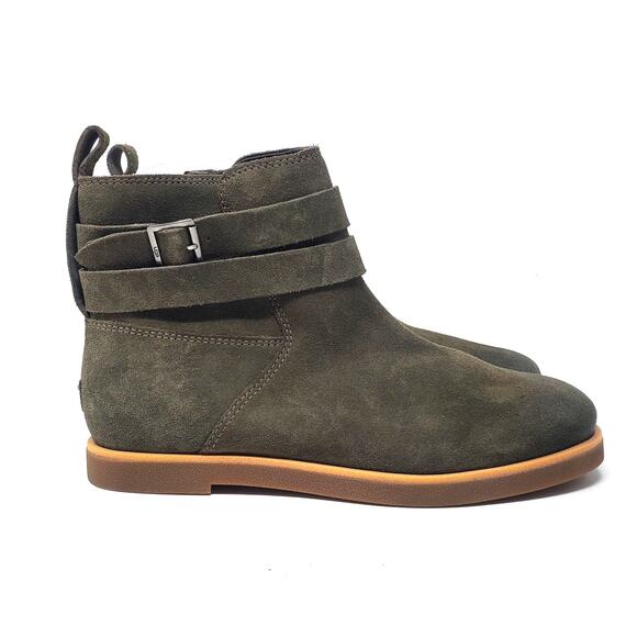 UGG Josefene Ankle Booties Slate Green Suede Leather Side Zip 1130526 Size US 8 - Picture 3 of 8